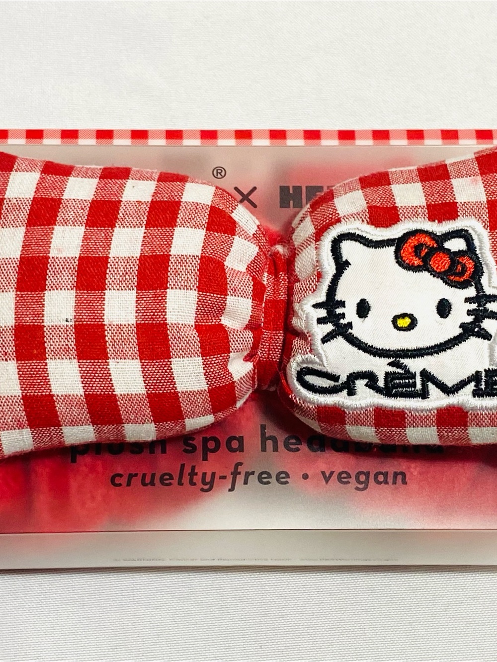 Hello Kitty Red and White Gingham Spa Headwrap